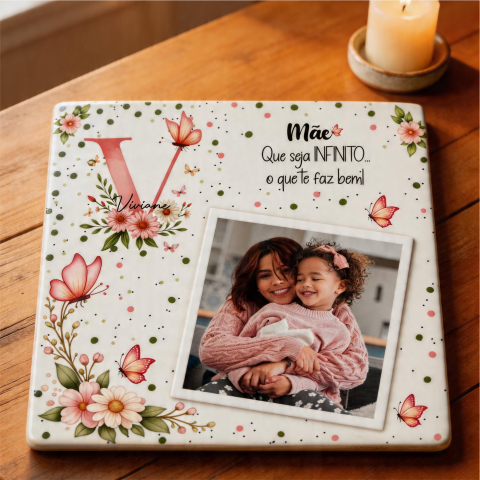 Azulejo, MDF Quadro Personalizado Dia das Mães Arte para Sublimação (22)