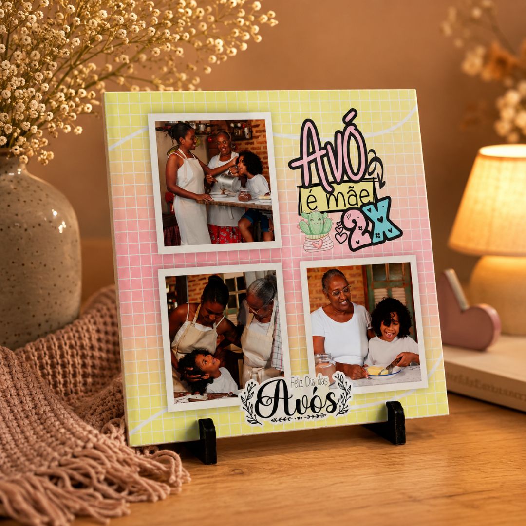 Quadro de MDF Azulejo personalizado Dia dos Avós (2)